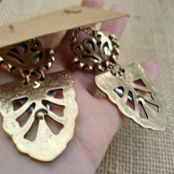 Brass Irridescent Boho Earrings - Picture 6 of 15